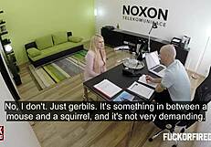 She Craves The Job And Loves Anal Pleasure At Work With Blowjob And Fucking