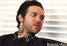 tattooed babe getting fingered and fucked hard