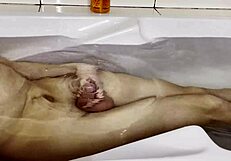 Supermdick33 Performs Naked Handjob On Double Dildo With Big Cock