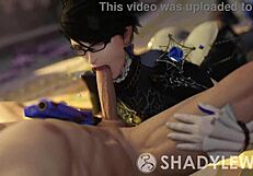 Bayonetta gives blowjob in 3D hentai game version 3