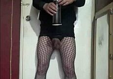 bisexual crossdresser says, 'this pump makes me bigger for part 2'