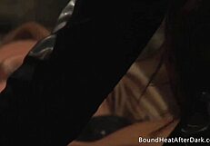 Leather-Clad Busty Slaves Tease for Voyeur Madame's Pleasure