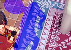 konosuba hentai featuring megumin in handjob scene with cumshot on face