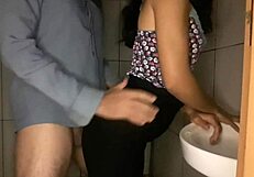 fucking hot wife in the bathroom with big cock