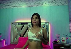 Ts Angelique Teases in Lingerie on Webcam Show January 2023