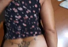 I catch my stepmother washing dishes and fuck her on the chair