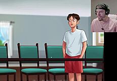 Teen peeks in bathroom for uncensored hentai game