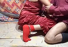 Indian Mommy Licked In Red Maxi!