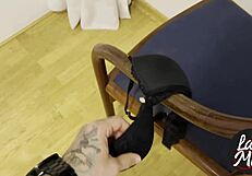 Latina milf uses toys while being watched