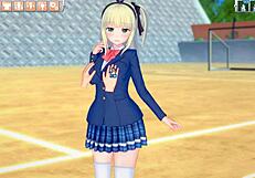 【erogē koikatsu!】kinpatsu bakunyū tsuyoki jk「yūki orikyara」no oppai momimakurih!【hentai game】