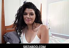 Young Latina teen 18+ step sister interacts with family on vacation pov