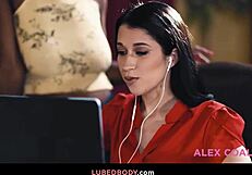 Big tit lesbo, enjoy that pussy licking from your black girlfriend? alex coal and jezabel vessir tease