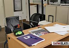 tight blonde porn star smashed by black agent in office