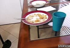 Skinny teen 18+ and petite 18+ step sister sucking stepbros