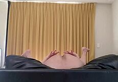 asian shemale with big tits plays her ass solo.