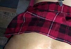 Wife enjoys homemade doggystyle and footjob ending in creampie