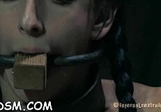 Blindfolded Beauty Gagged and Toyed in Hardcore Scene