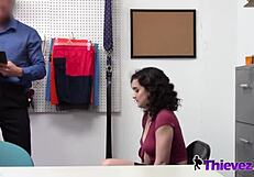 Delicious Curly Anger gets her nice ass bent over for doggystyle blowjob