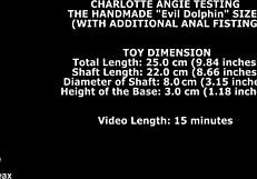 Charlotte Angie tests the handmade dolphin size L with intense anal fisting. Her skinny frame handles rough gaping on twt125.