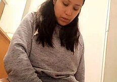 creamy dildo masturbation in my bathroom