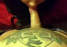 this homemade blowjob features a tattooed amateur giving head.