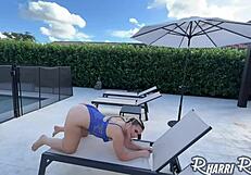 Blonde PAWG Rharri Rhound Takes J Mac's Monster Cock Poolside