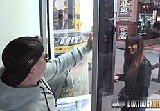 Mona Kim Gives A Facefucking Blowjob In Public