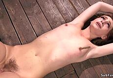 Torment hairy pussy and tits!