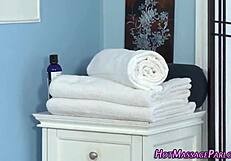 Busty Blond Masseuse Rubs Cock With Heels.