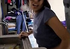 Watch Latina Teen Serve Man With Anal Blowjob While Washing Dishes