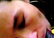 White girl swallows massive monster cock in intense blowjob