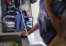 Watch Latina Teen Serve Man With Anal Blowjob While Washing Dishes