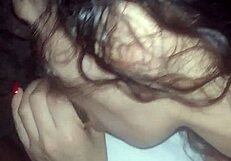 Latina milf mami passionately sucks huge black cock with natural tits bouncing