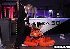 Nosy teens interrogated by mib agent freeuse threesome