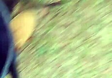 Slut Sucking Cock Sloppily Outside And Swallowing