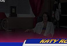 Office babe orgasms hard at work!