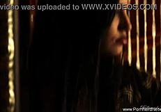 indian woman looks so lovely while giving blowjob and handjob on bed