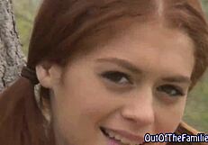 Real stepsisters caught in outdoor amateur action. Their tattooed bodies shine under the sun.