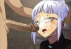 koga akemi deepthroats and takes a facial cumshot in this hentai game