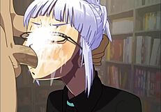 koga akemi deepthroats and takes a facial cumshot in this hentai game