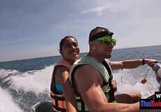 Driving on water with girlfriend's assistance