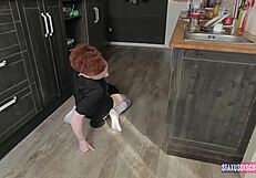 three young twinks engage in playful action together