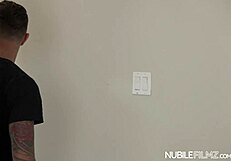 Aiden Ashley deepthroats monster cock in missionary.