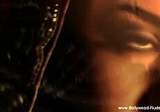 in this ritual, the tall brunette lady dances nude, teasing and arousing everyone.