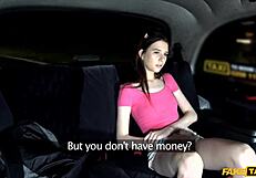 slim student bends over for cabbie's cock in wild taxi ride