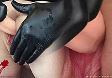 Look at that open cunt getting fucked with a dildo up close!