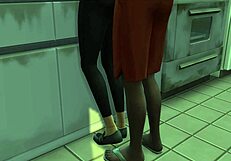 android fucks pussy with machine cock in 3d game