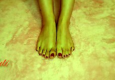 i fix my feet and give them a rich massage