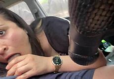 Latina Milf Blowjob In Public Outdoor Setting With Boobs