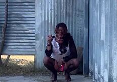 staci takes a piss in public outdoors